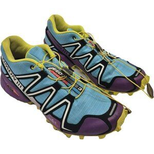 Salomon Speedcross 3 Trail Running Hiking Shoes Womens 8.5 US Blue Purple Yellow